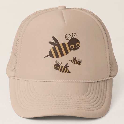 Drie zoembijen trucker pet (Voorkant)