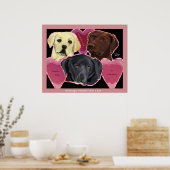 Drie zoete labs poster (Keuken)