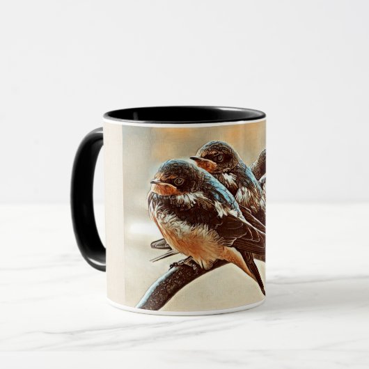 Drie zoete zwaluwen mok (Voorkant links)