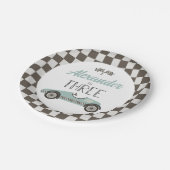 Drie zondagse Borden voor  racewagens Papieren Bordje (Gekanteld)