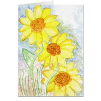Drie zonnebloemen
