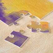 Drie zonnebloemen - Abstracte oorspronkelijke kuns Legpuzzel (Zijkant)