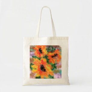 Drie zonnebloemen - Abstracte oorspronkelijke kuns Tote Bag