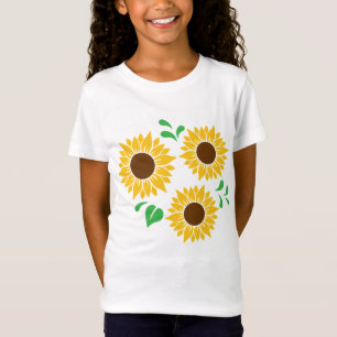 Drie Zonnebloemen Botanische Kunst T-shirt