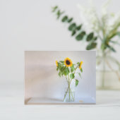 Drie zonnebloemen briefkaart (Staand voorkant)