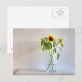 Drie zonnebloemen briefkaart (Voorkant / Achterkant)