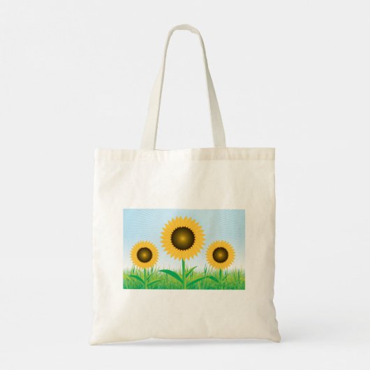 Drie zonnebloemen Canvas tas (Achterkant)
