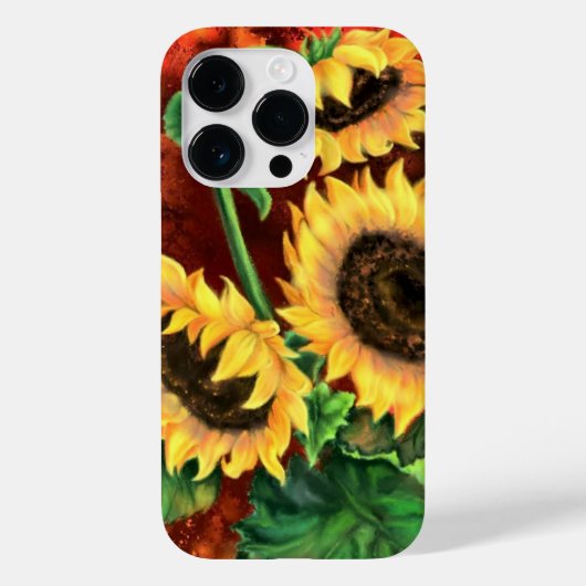 Drie zonnebloemen Case-Mate iPhone case (Achterkant)
