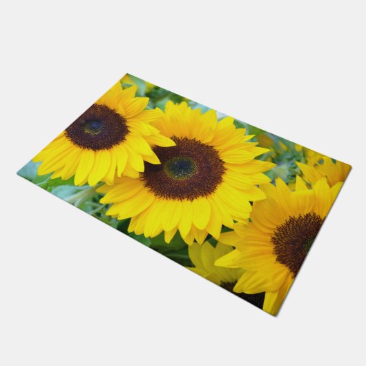 Drie zonnebloemen deurmat (Schuin)