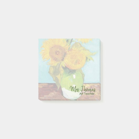 Drie Zonnebloemen Gepersonaliseerd Post-it Nota 3x Post-it® Notes (Voorkant)
