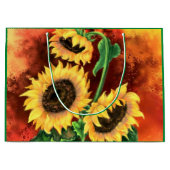 Drie zonnebloemen Gift Bag Groot Cadeauzakje (Voorkant)