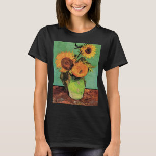 Drie zonnebloemen in een vaas door Vincent van Gog T-shirt