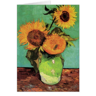 Drie zonnebloemen in een Vase door Vincent van Gog