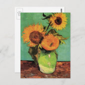 Drie zonnebloemen in een Vase door Vincent van Gog Briefkaart (Voorkant / Achterkant)