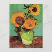 Drie zonnebloemen in een Vase door Vincent van Gog Briefkaart (Voorkant)