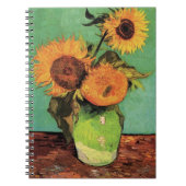 Drie zonnebloemen in een Vase door Vincent van Gog Notitieboek (Voorkant)