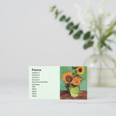 Drie zonnebloemen in een Vase door Vincent van Gog Visitekaartje (Staand voorkant)