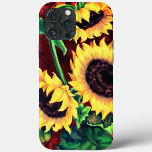 Drie Zonnebloemen iPhone Case (Achterkant)