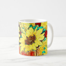 Drie zonnebloemen koffiemok
