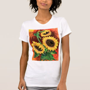 Drie zonnebloemen Kunstschilders met T-Shirt