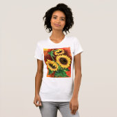Drie zonnebloemen Kunstschilders met T-Shirt (Voorkant volledig)