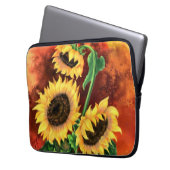 Drie zonnebloemen laptophoes - Schilderen Laptop Sleeve (Voorkant Links)