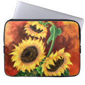 Drie zonnebloemen laptophoes - Schilderen Laptop Sleeve (Voorkant)