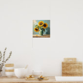 Drie zonnebloemen naar Van Gogh Poster (Keuken)