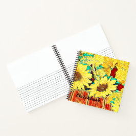 Drie zonnebloemen notitieboek