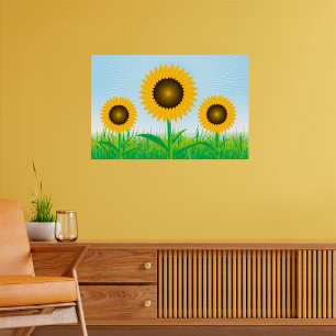 Drie zonnebloemen Poster