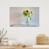 Drie zonnebloemen poster (Keuken)
