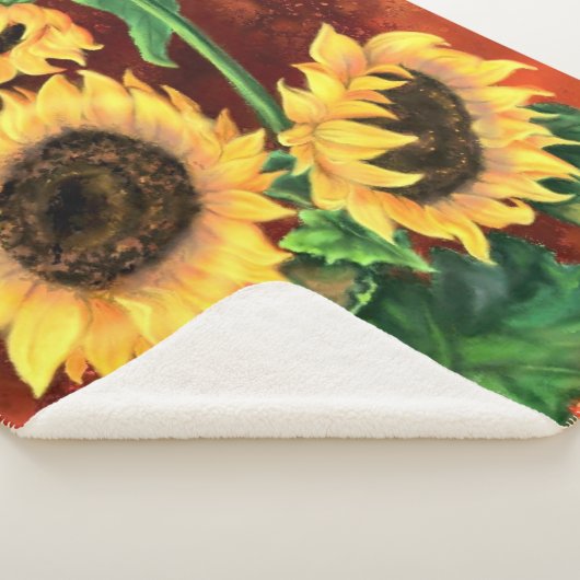 Drie Zonnebloemen Sherpa Deken (3/4)