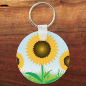 Drie zonnebloemen Sleutelhanger (Voorkant)
