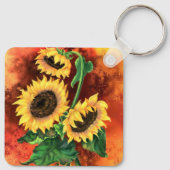 Drie zonnebloemen Sleutelhanger schilderen (Achterkant)