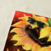 Drie zonnebloemen strand-handdoeken strandlaken (In situ)