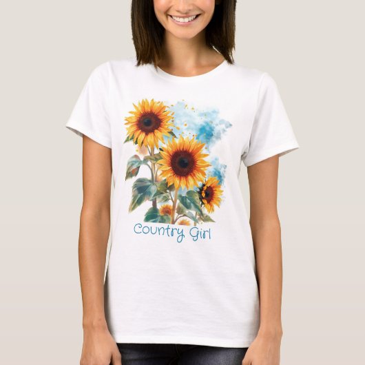 Drie zonnebloemen t-shirt (Voorkant)