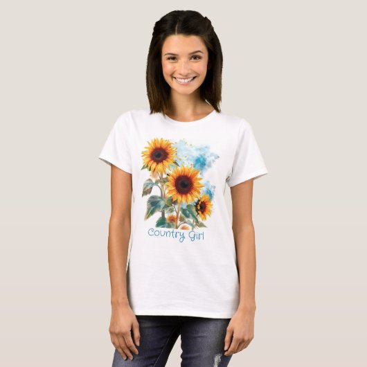 Drie zonnebloemen t-shirt (Voorkant volledig)
