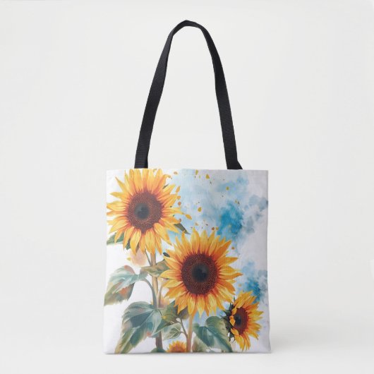 Drie zonnebloemen tote bag (Voorkant)