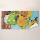 Drie zonnebloemen, Van Gogh Badhanddoek (Badhanddoek)