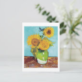 Drie zonnebloemen, Van Gogh Briefkaart (Staand voorkant)