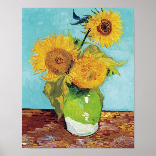 Drie zonnebloemen, Van Gogh Poster (Voorkant)