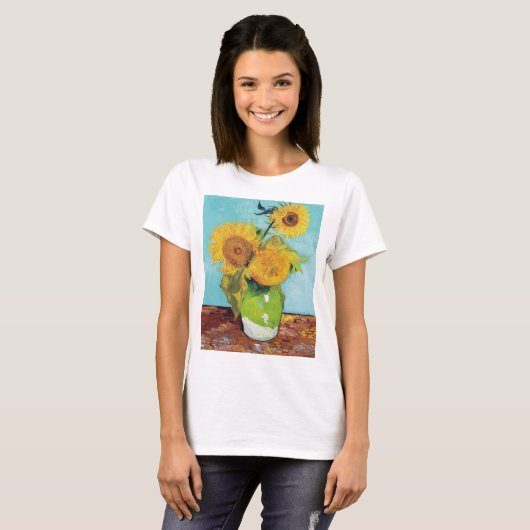 Drie zonnebloemen, Van Gogh T-shirt (Voorkant volledig)