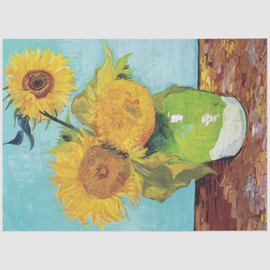 Drie zonnebloemen, Van Gogh Tissuepapier (Voorkant)