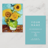 Drie zonnebloemen van Van Gogh Chubby Visitekaartje (Voorkant / Achterkant)