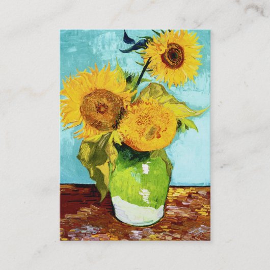Drie zonnebloemen van Van Gogh Chubby Visitekaartje (Voorkant)