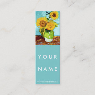 Drie zonnebloemen van Van Gogh Skinny Mini Visitekaartje