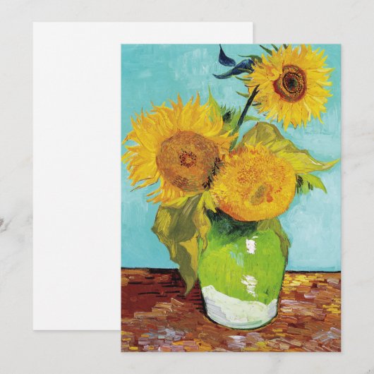 Drie zonnebloemen | Vincent van Gogh (Voorkant / Achterkant)