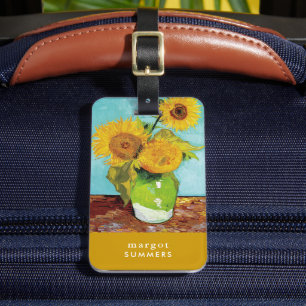 Drie zonnebloemen Vincent van Gogh Bagagelabel