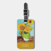Drie zonnebloemen | Vincent van Gogh Bagagelabel (Voorkant verticaal)