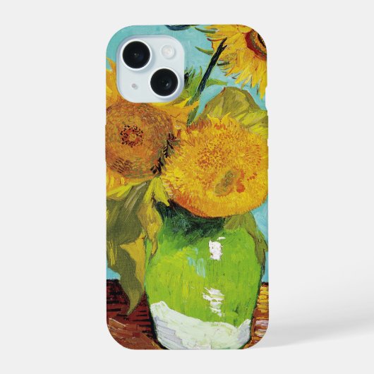 Drie zonnebloemen | Vincent van Gogh iPhone 15 Case (Achterkant)